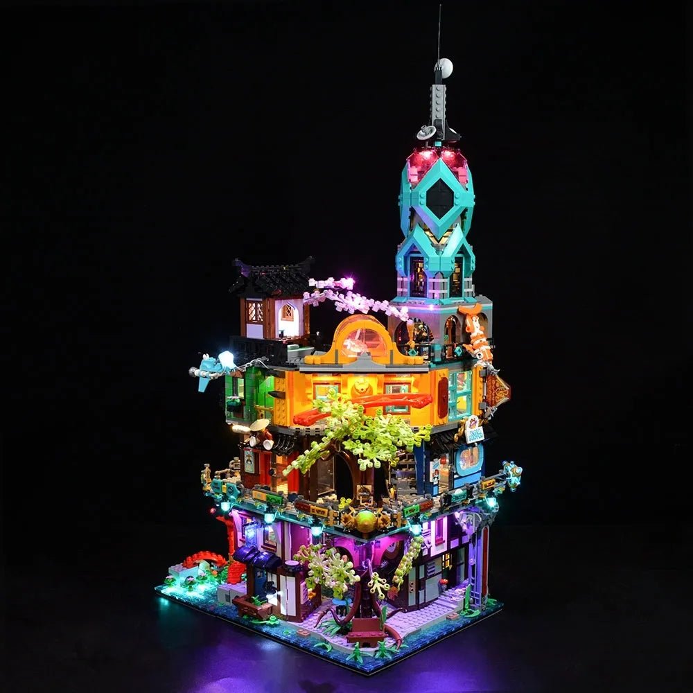 YEBRICKS LED Light Kit for 71741 Ninjago City Gardens (Lights Only), Model L-71741