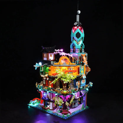 YEBRICKS LED Light Kit for 71741 Ninjago City Gardens (Lights Only), Model L-71741