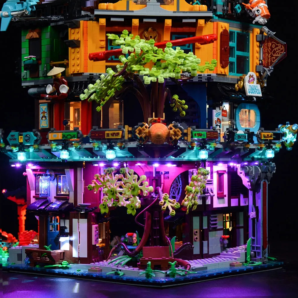 YEBRICKS LED Light Kit for 71741 Ninjago City Gardens (Lights Only), Model L-71741