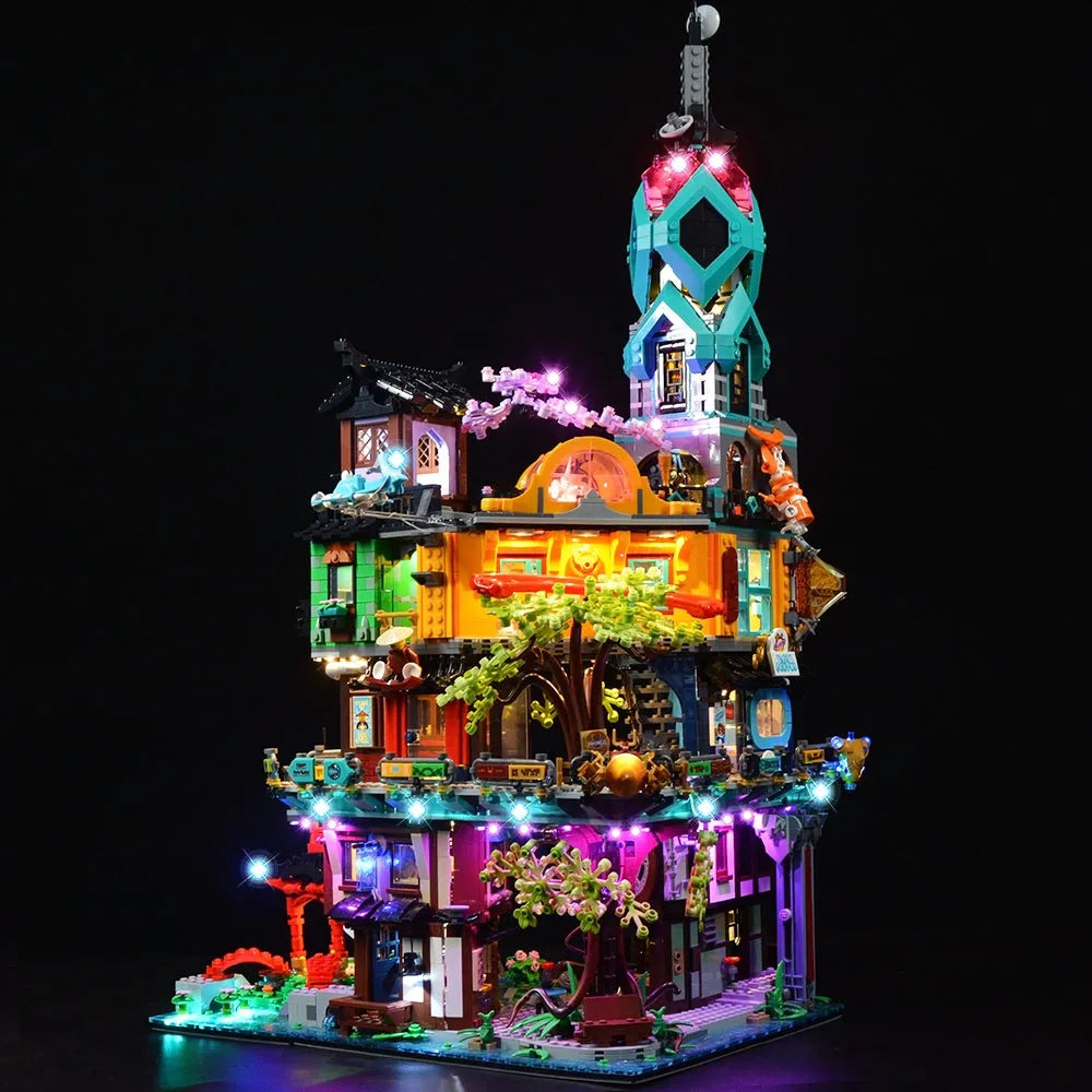 YEBRICKS LED Light Kit for 71741 Ninjago City Gardens (Lights Only), Model L-71741