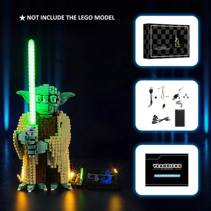 YEBRICKS LED Light Kit for Star Wars 75255 The Yoda (Lights Only), Model L-75255