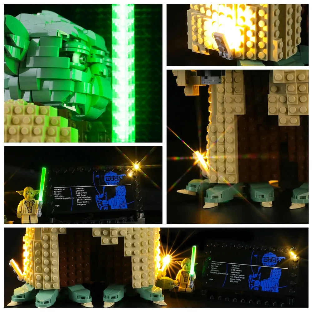 YEBRICKS LED Light Kit for Star Wars 75255 The Yoda (Lights Only), Model L-75255