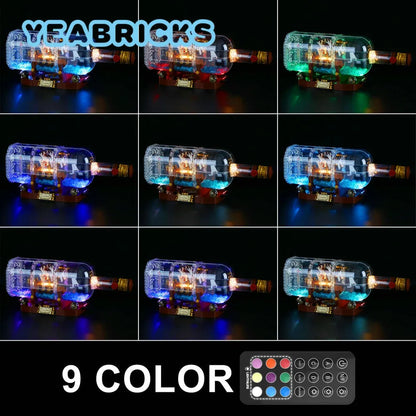 YEBRICKS LED Light Kit for 21313 The Ship In A Bottle (Lights Only), Model L-21313