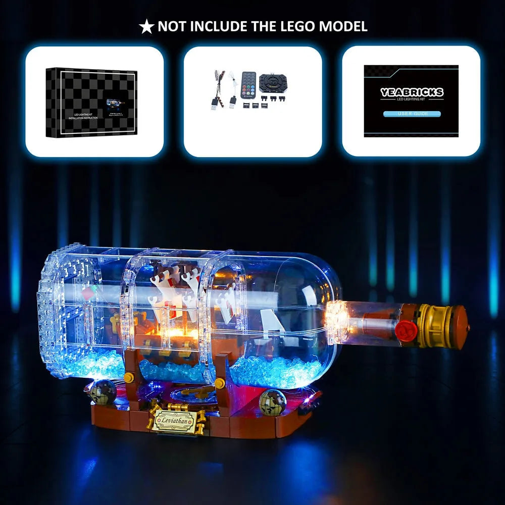 YEBRICKS LED Light Kit for 21313 The Ship In A Bottle (Lights Only), Model L-21313