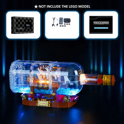 YEBRICKS LED Light Kit for 21313 The Ship In A Bottle (Lights Only), Model L-21313