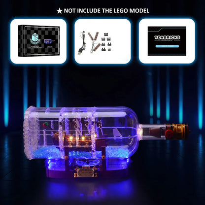 YEBRICKS LED Light Kit for 21313 The Ship In A Bottle (Lights Only), Model L-21313