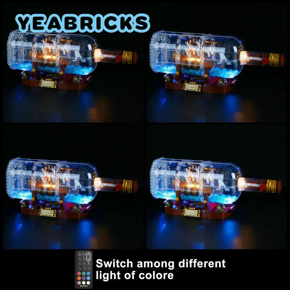 YEBRICKS LED Light Kit for 21313 The Ship In A Bottle (Lights Only), Model L-21313
