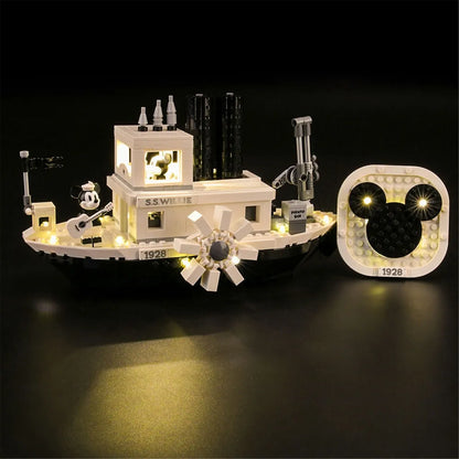 YEBRICKS LED Light Kit for 21317 Steamboat Willie (Lights Only), Model L-21317