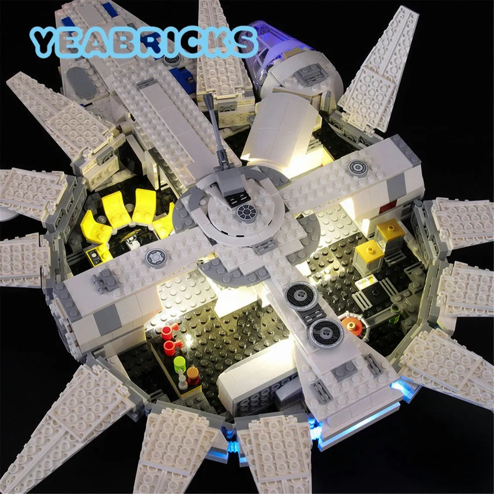 YEBRICKS LED Light Kit for 75212 Kessel Run Millennium Falcon (Lights Only), Model L-75212