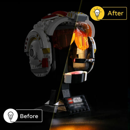 YEBRICKS LED Light Kit for 75327 The Red Five Helmet (Lights Only), Model L-75327