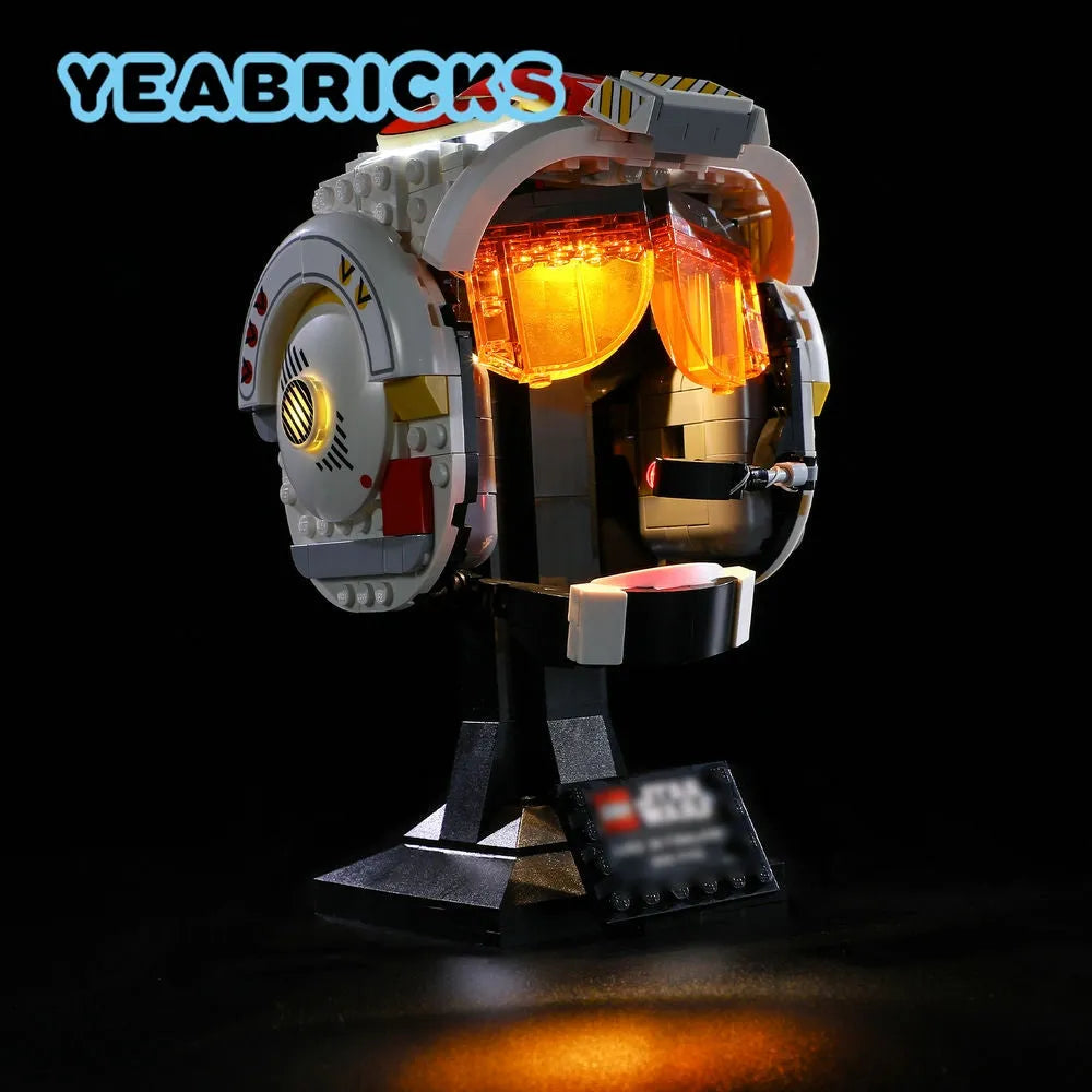 YEBRICKS LED Light Kit for 75327 The Red Five Helmet (Lights Only), Model L-75327