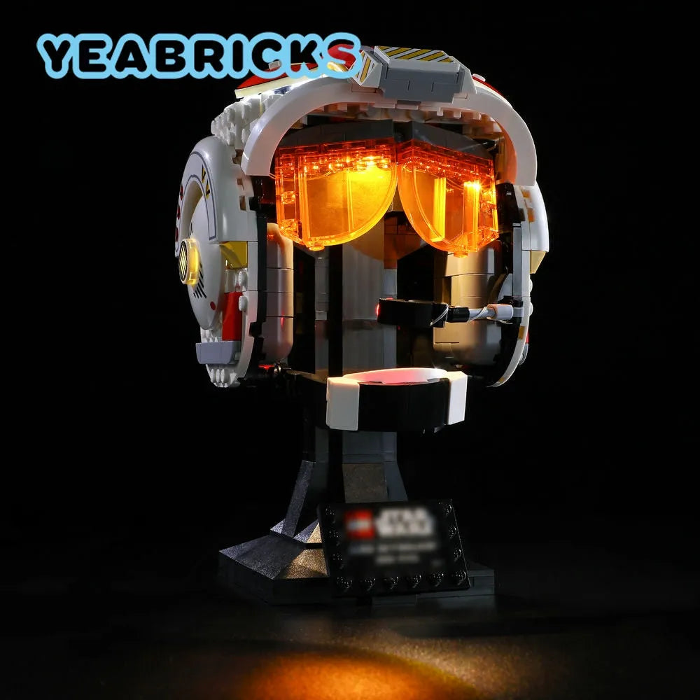 YEBRICKS LED Light Kit for 75327 The Red Five Helmet (Lights Only), Model L-75327