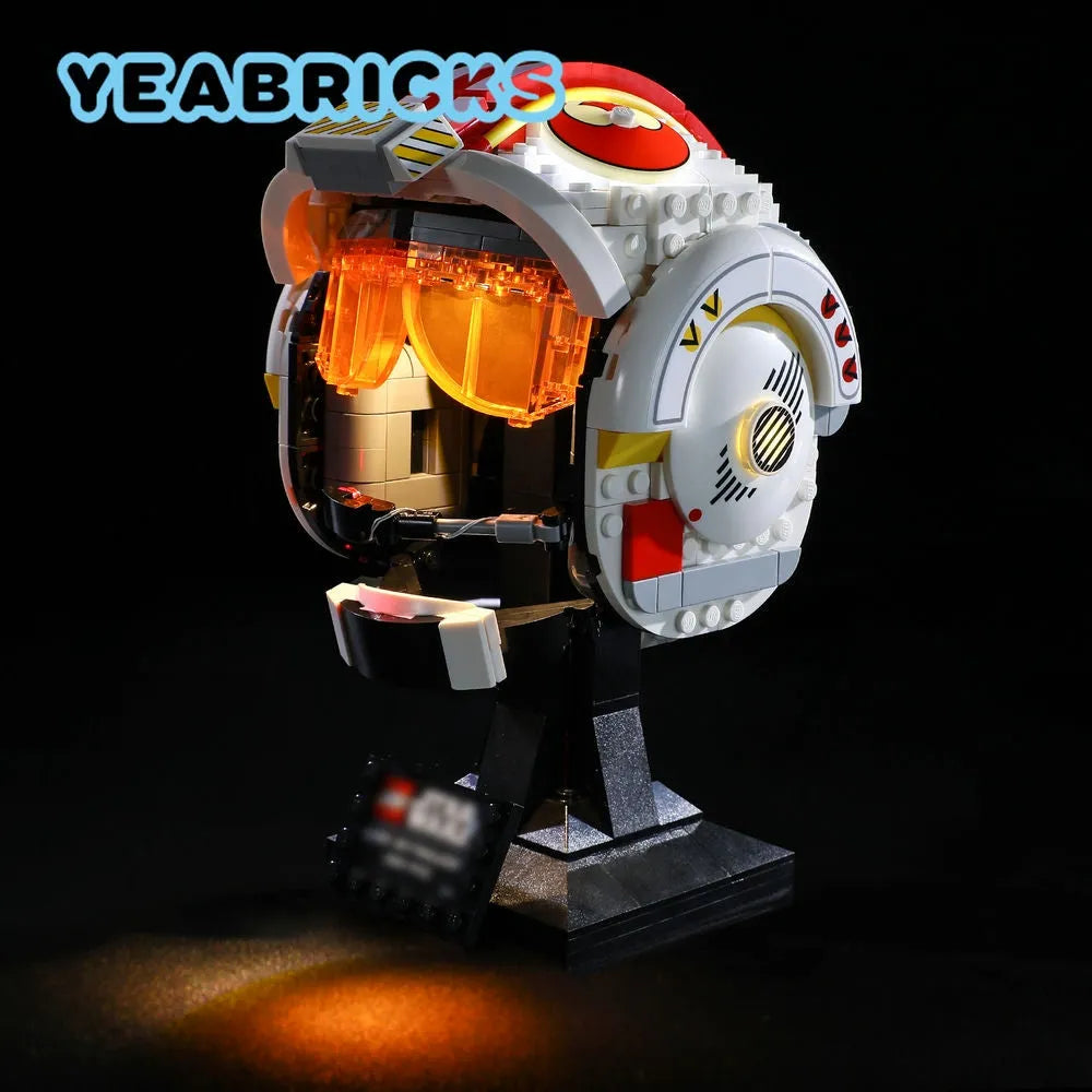 YEBRICKS LED Light Kit for 75327 The Red Five Helmet (Lights Only), Model L-75327