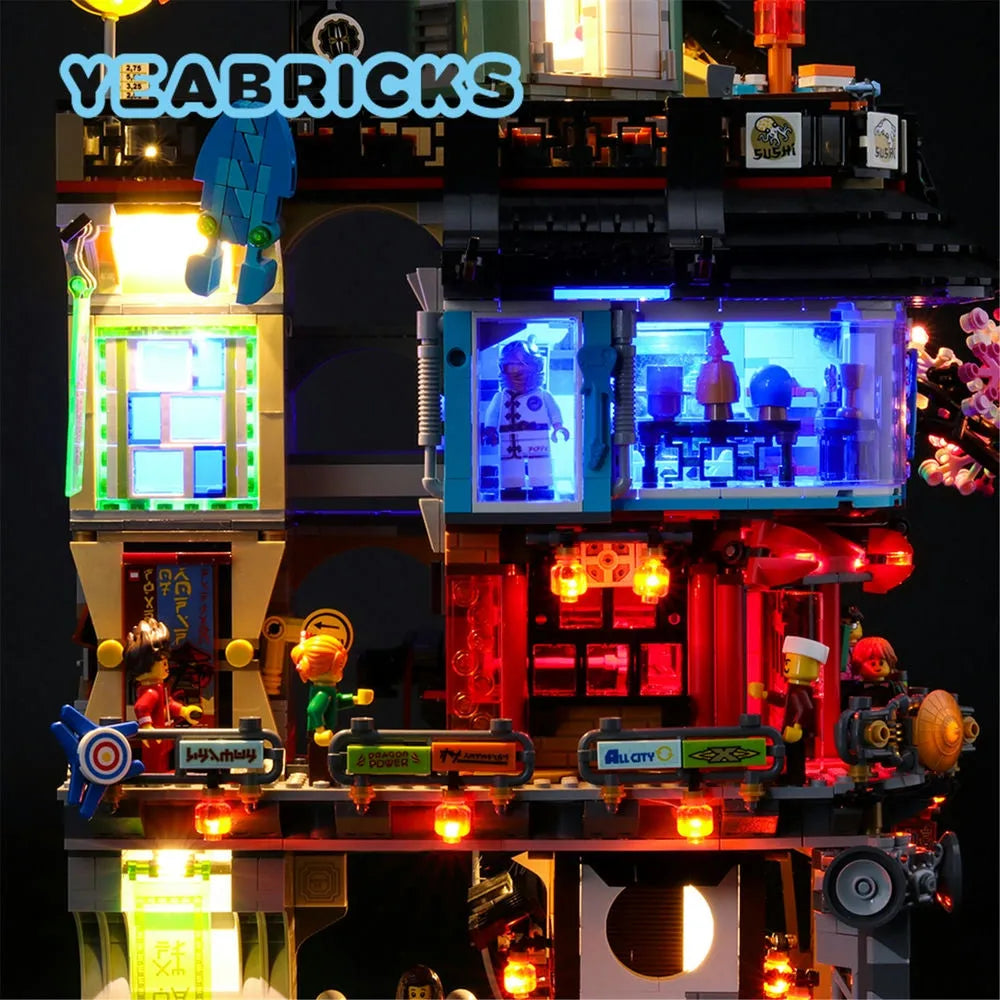 YEBRICKS LED Light Kit for 70620 The Ninjago City (Lights Only), Model L-70620