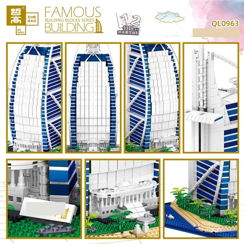 ZHEGAO MOC Building Block Set: De La Tour Hotel, Model QL0963