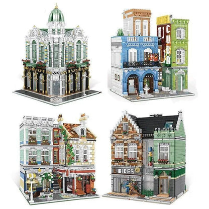 ZHEGAO MOC Building Block Set: Experts MOC MINI Bike Shop Modular, Model 00959