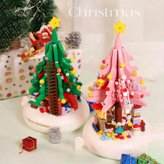 ZHEGAO MOC Building Block Set: Light Christmas Tree Music Box, Model QL1024
