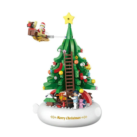 ZHEGAO MOC Building Block Set: Light Christmas Tree Music Box, Model QL1024