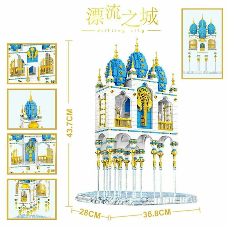 ZHEGAO MOC Building Block Set: Sky Castle with LED, Model QL-0959