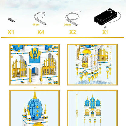 ZHEGAO MOC Building Block Set: Sky Castle with LED, Model QL-0959