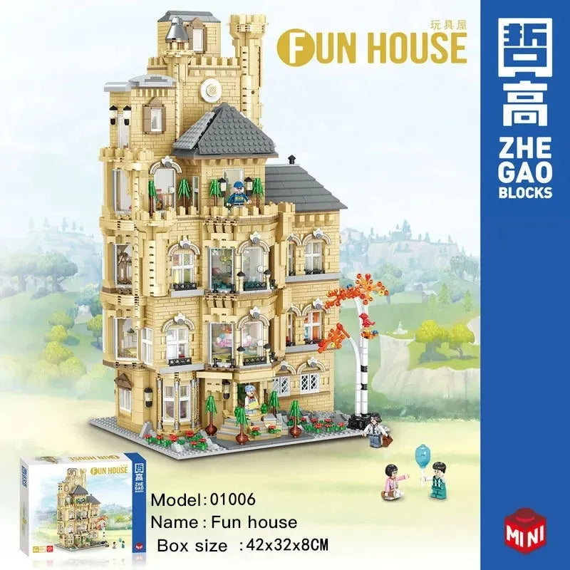 ZHEGAO MOC Building Block Set: Experts MOC Fun House MINI 01006