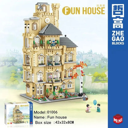 ZHEGAO MOC Building Block Set: Experts MOC Fun House MINI 01006