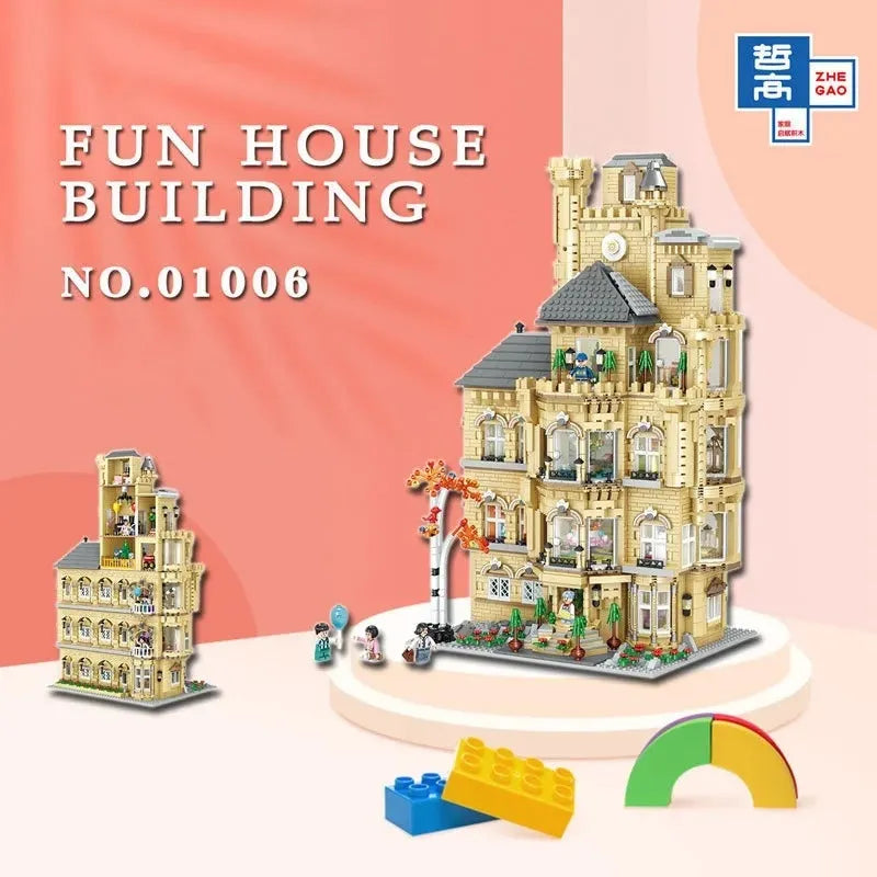 ZHEGAO MOC Building Block Set: Experts MOC Fun House MINI 01006