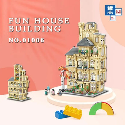 ZHEGAO MOC Building Block Set: Experts MOC Fun House MINI 01006