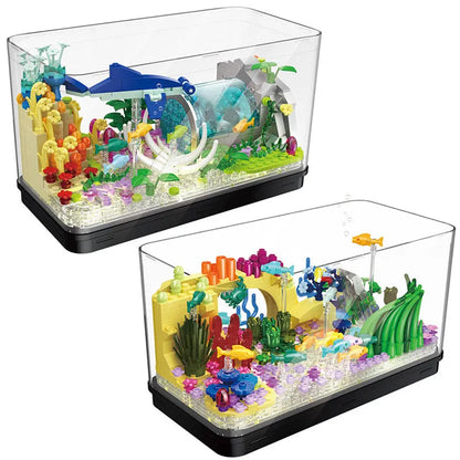 ZHEGAO MOC Building Block Set: Aquarium Fish Tank MINI DZ6101