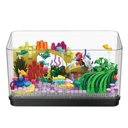 ZHEGAO MOC Building Block Set: Aquarium Fish Tank MINI DZ6101