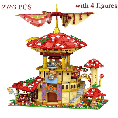 ZHEGAO MOC Building Block Set: Glossy Ganoderma Mushroom Hotel MINI, Model 01015