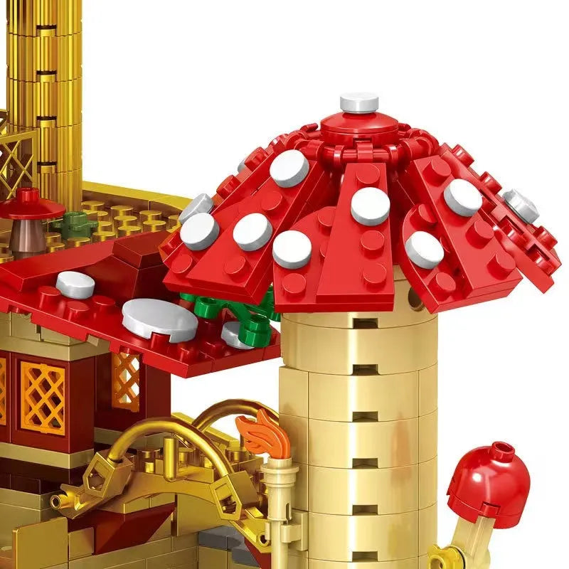 ZHEGAO MOC Building Block Set: Glossy Ganoderma Mushroom Hotel MINI, Model 01015