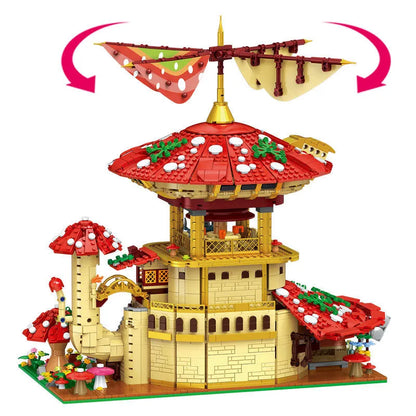 ZHEGAO MOC Building Block Set: Glossy Ganoderma Mushroom Hotel MINI, Model 01015