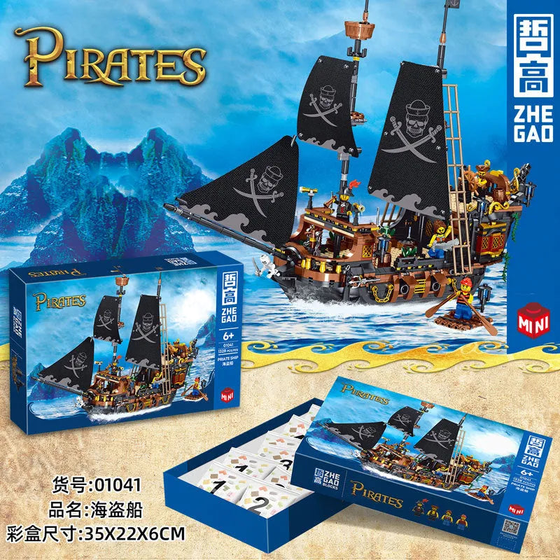 ZHEGAO MOC Building Block Set: Pirate Ship MINI 01041