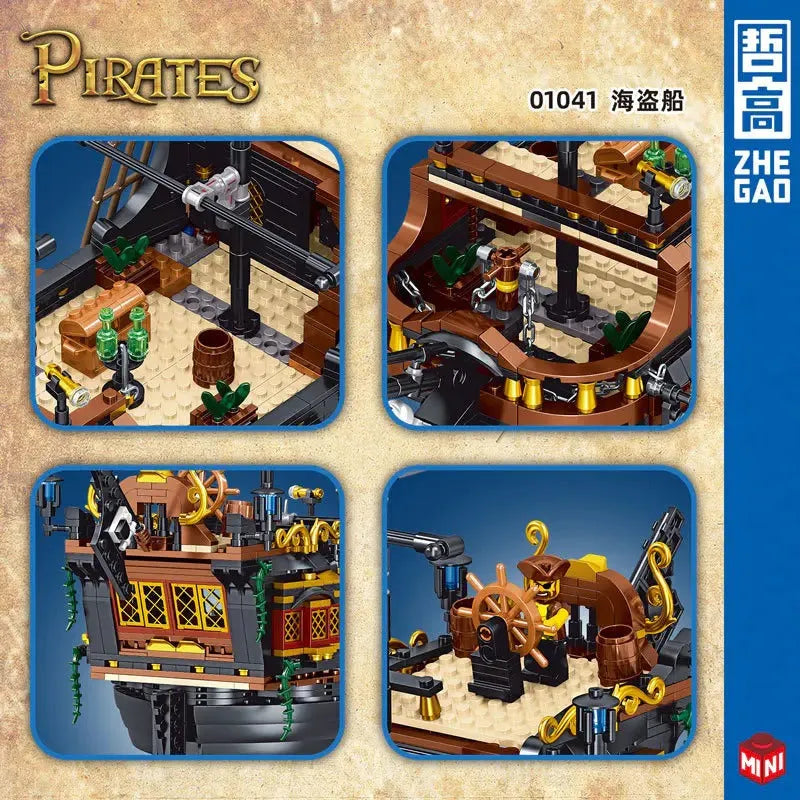 ZHEGAO MOC Building Block Set: Pirate Ship MINI 01041