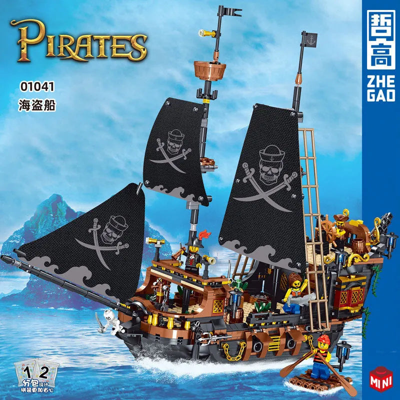 ZHEGAO MOC Building Block Set: Pirate Ship MINI 01041
