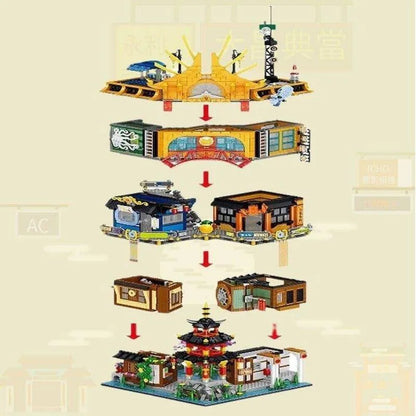 ZHEGAO MOC Building Block Set: Hong Kong City House MINI, Model 00982