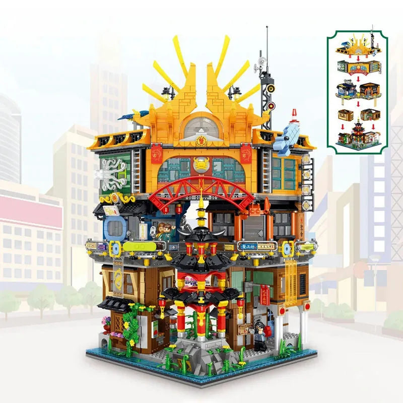 ZHEGAO MOC Building Block Set: Hong Kong City House MINI, Model 00982