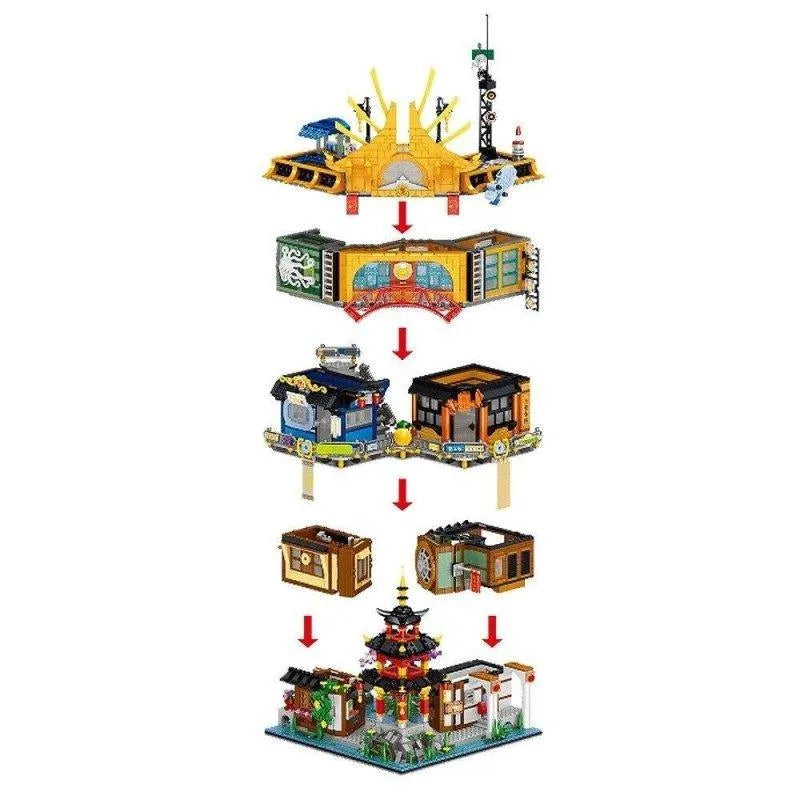 ZHEGAO MOC Building Block Set: Hong Kong City House MINI, Model 00982