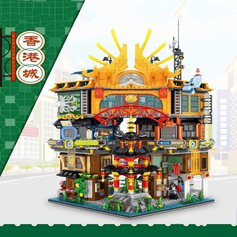 ZHEGAO MOC Building Block Set: Hong Kong City House MINI, Model 00982