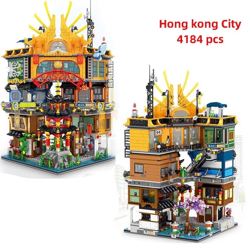 ZHEGAO MOC Building Block Set: Hong Kong City House MINI, Model 00982