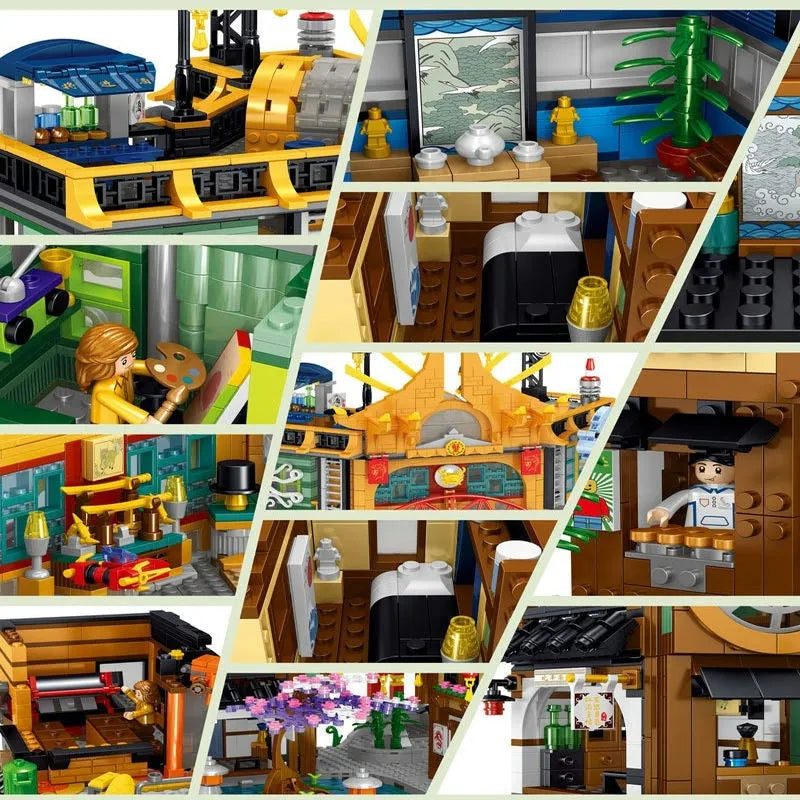 ZHEGAO MOC Building Block Set: Hong Kong City House MINI, Model 00982