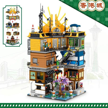 ZHEGAO MOC Building Block Set: Hong Kong City House MINI, Model 00982