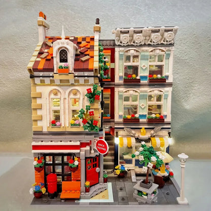 ZHEGAO MOC Building Block Set: Experts MOC City Post Office MINI Modular, Model 00958
