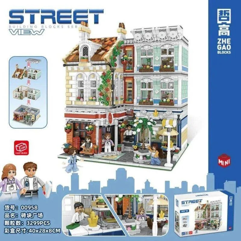ZHEGAO MOC Building Block Set: Experts MOC City Post Office MINI Modular, Model 00958