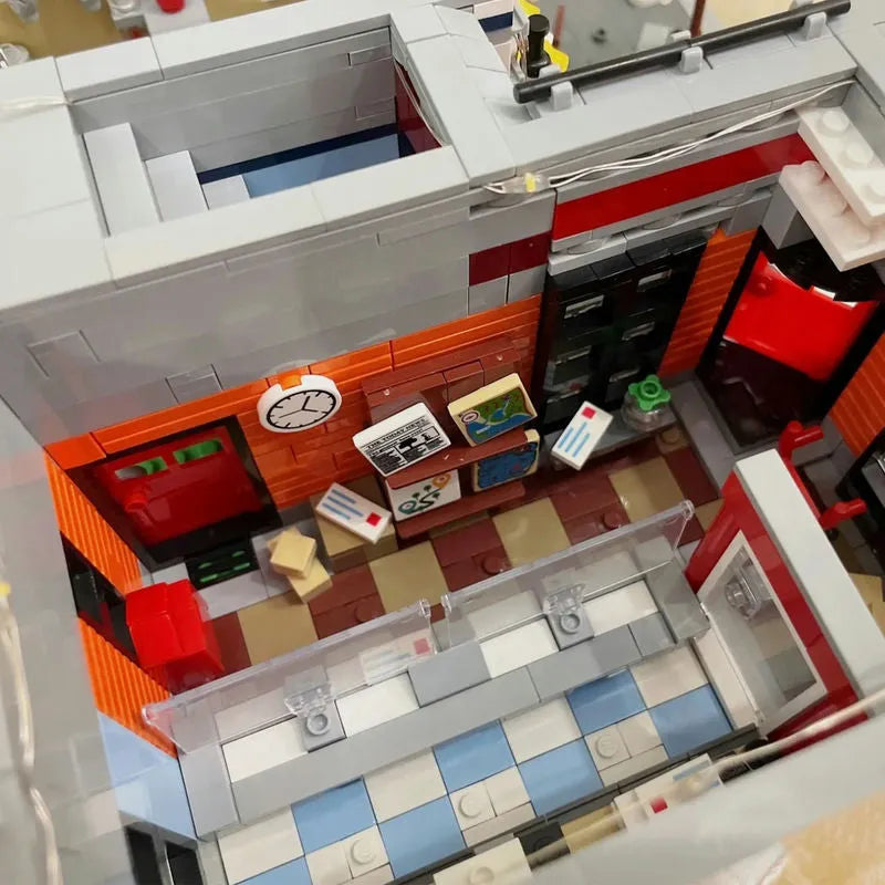 ZHEGAO MOC Building Block Set: Experts MOC City Post Office MINI Modular, Model 00958