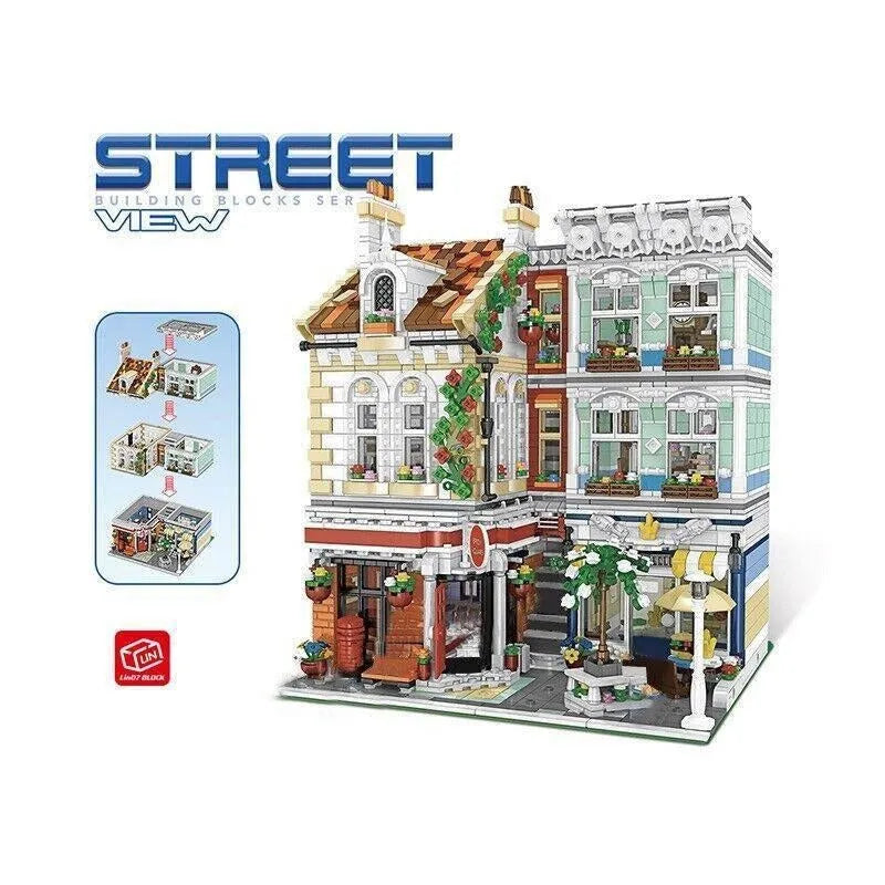 ZHEGAO MOC Building Block Set: Experts MOC City Post Office MINI Modular, Model 00958