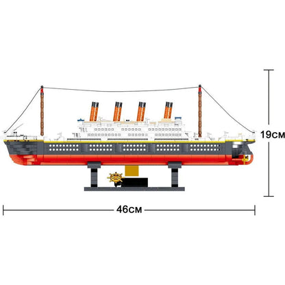 ZHEGAO MOC Building Block Set: 01010 Titanic Steam RMS Ship MINI, Model QL-01010