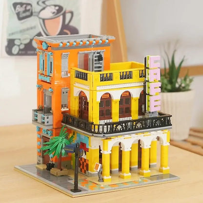 ZHEGAO MOC Building Block Set: 6020 Street City Cafe Havana Modular MINI, Model DZ6020