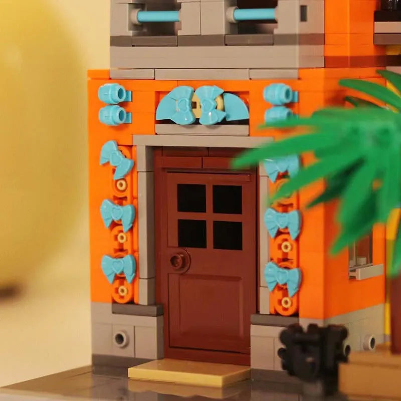 ZHEGAO MOC Building Block Set: 6020 Street City Cafe Havana Modular MINI, Model DZ6020